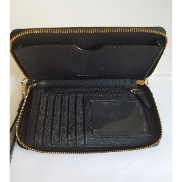 Michael Kors Large Smartphone Wristlet Leather Zip-Around Wallet - Picture 11 of 15
